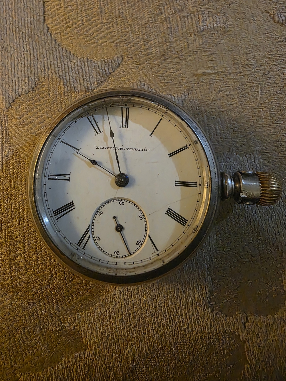 Elgin Men’s Vintage-Style White Dial Pocket Watch